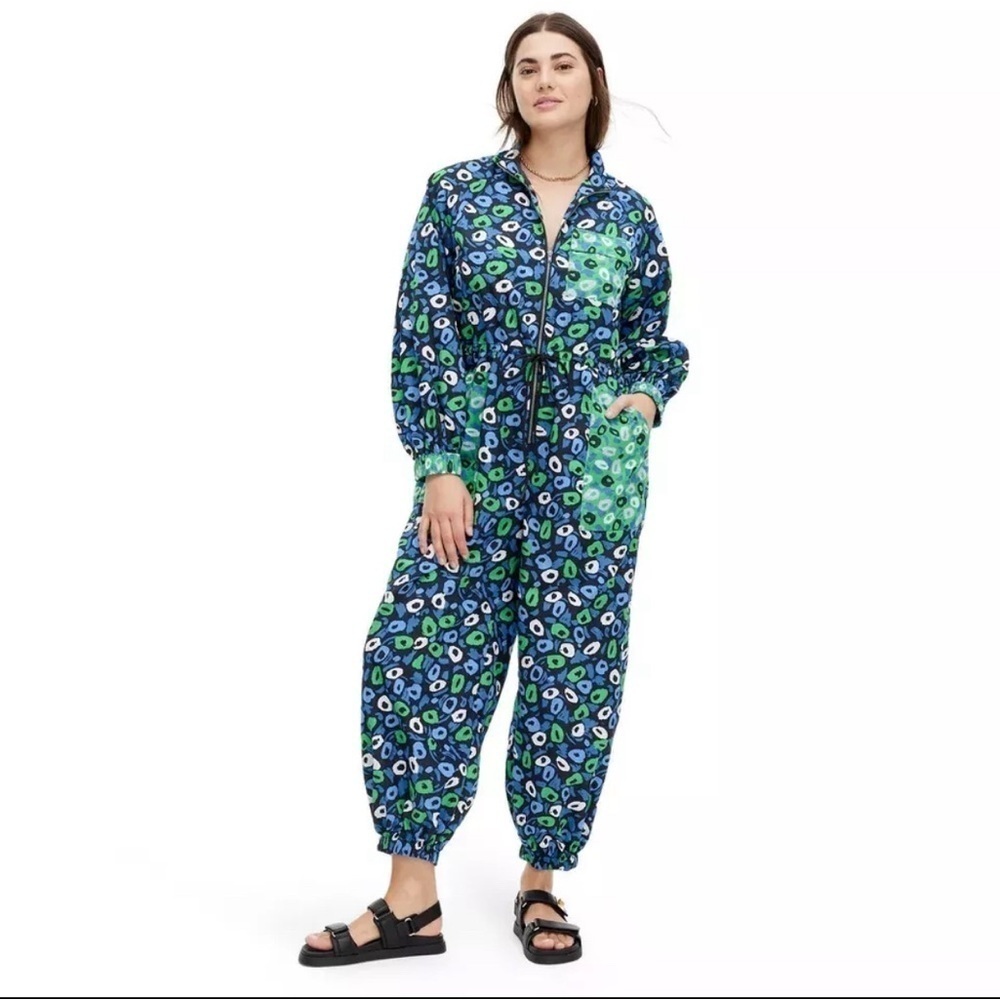 Diane von Furstenberg X Target Women's Nylon Jazz Green Sports Jumpsuit XS - Picture 1 of 14
